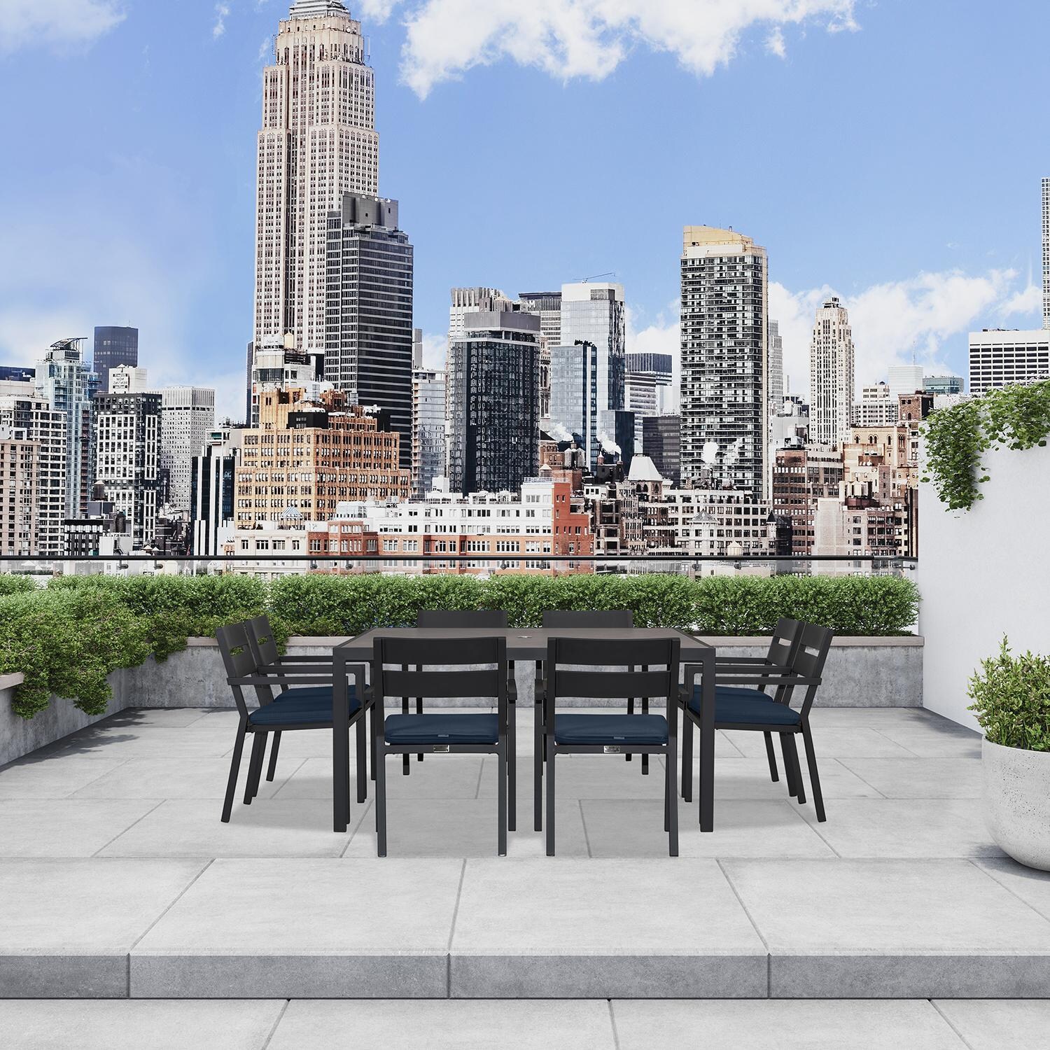 Calm Bay 9 Pc Square Dining Set in Black/Spectrum Indigo by Lakeview - Lifestyle 2 thumbnail