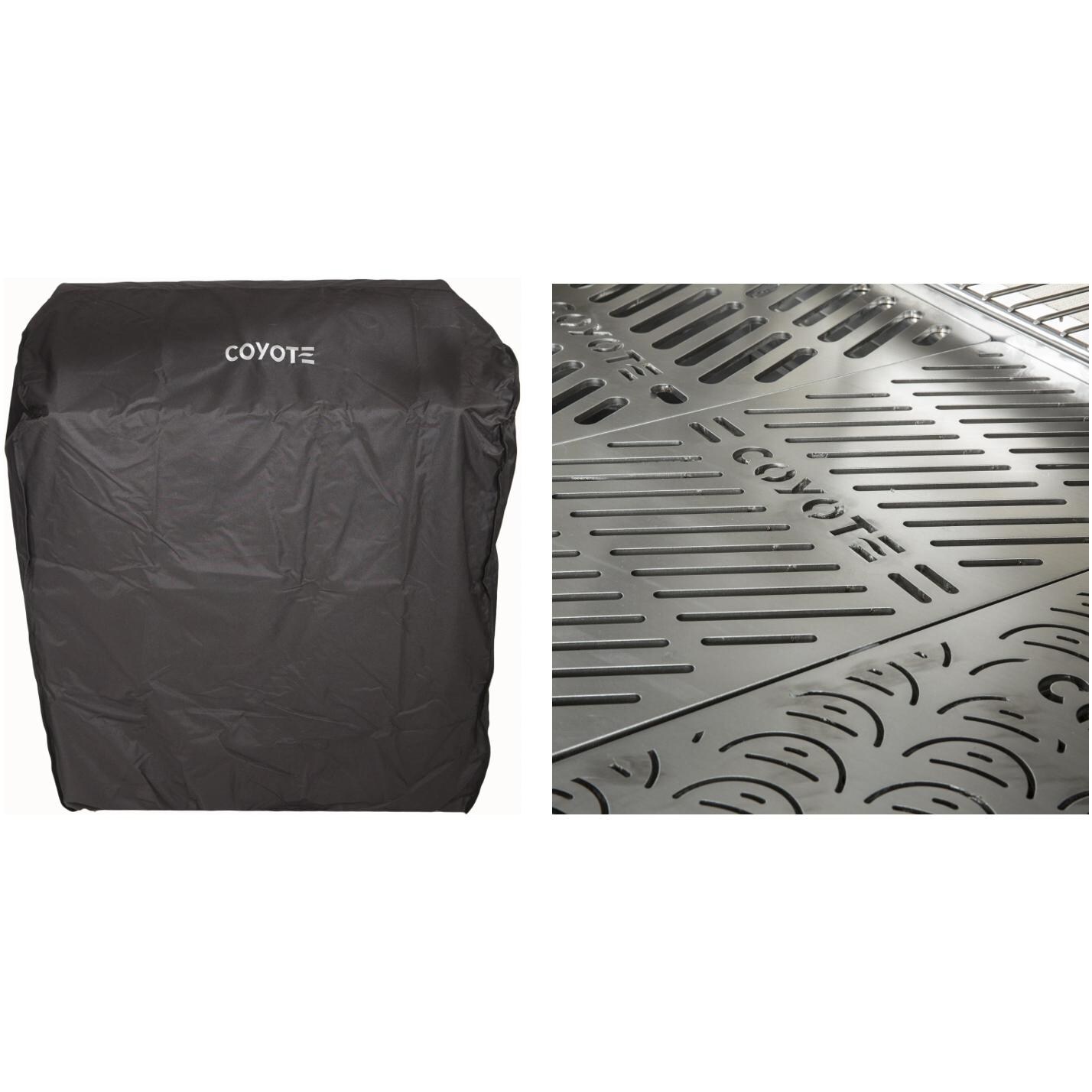 Coyote Grill Cover & Signature Cooking Grates Bundle For 28Inch