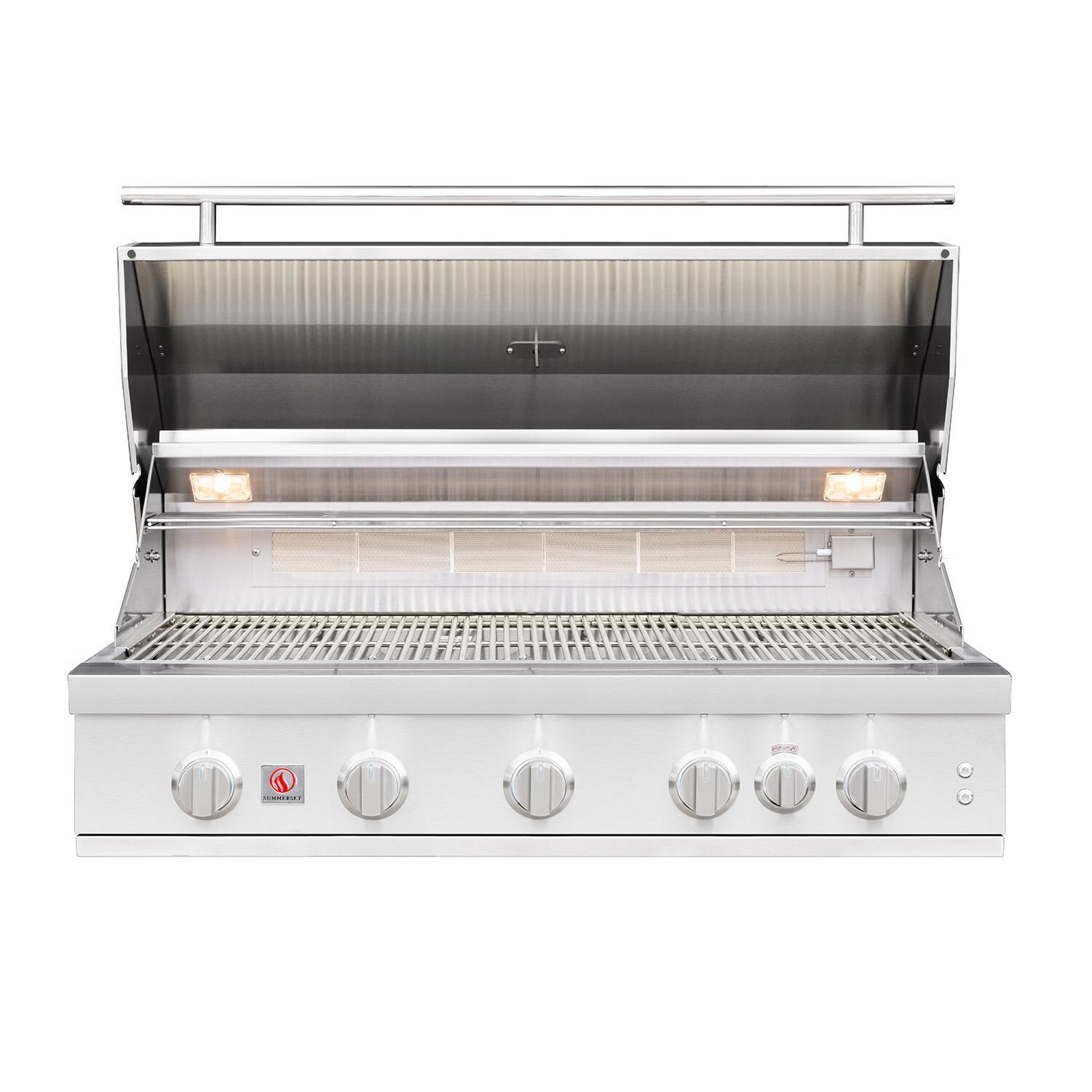 Summerset SZRPRO40L Sizzler Pro 40-in 5 Burner Built-In Propane Gas Grill w/ Rear Infrared Burner - Display - White Background thumbnail