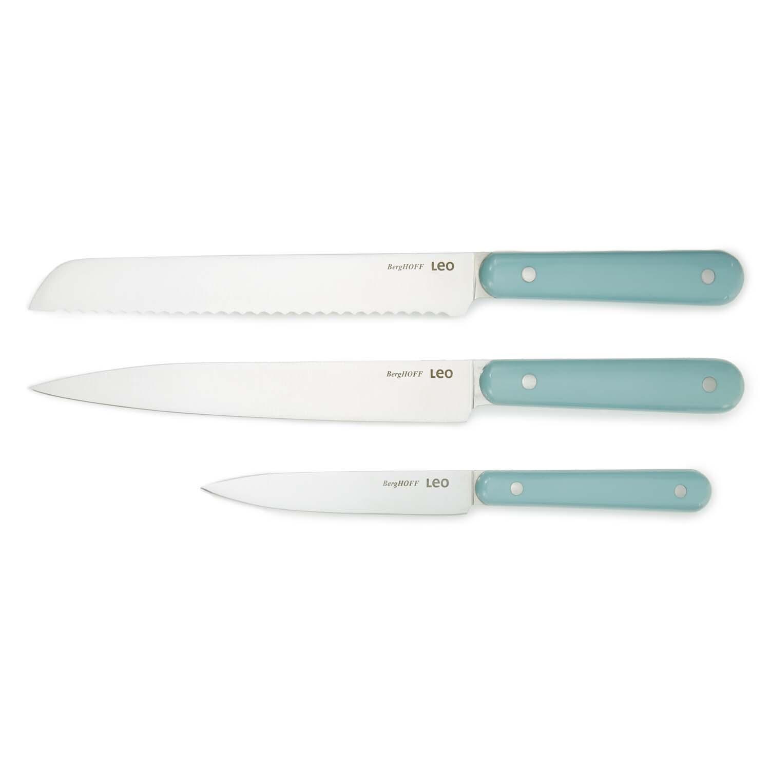 BergHOFF Leo Glints 3 Pc Cutlery Set w/ Stainless Steel Blades - Slate