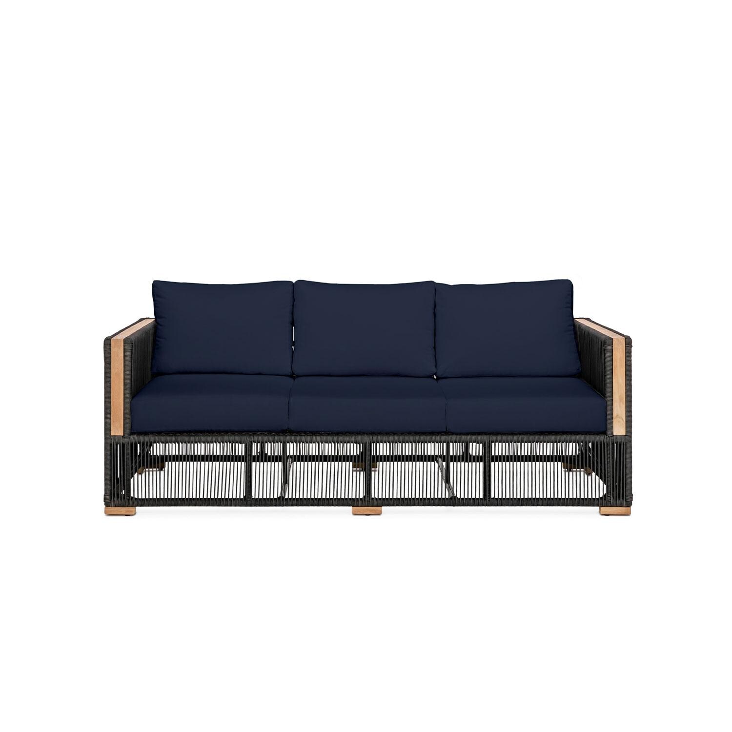 Pelican View 3 Person Woven Rope Sofa in Indigo by Lakeview Outdoor Designs - White Background thumbnail