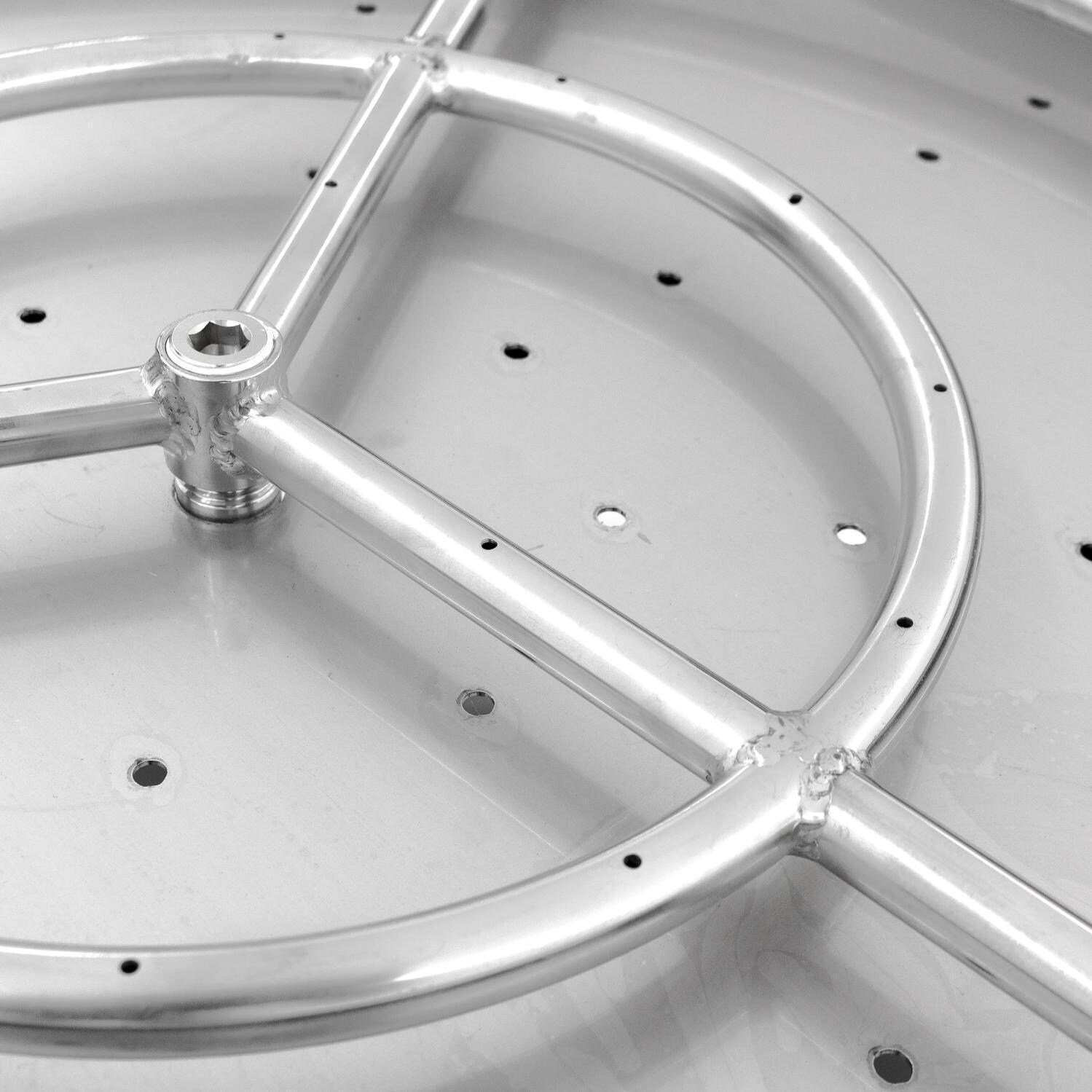 Lakeview Outdoor Designs 42-Inch Octagonal Natural Gas Fire Pit - Oil Rubbed Bronze - Burner Detail thumbnail