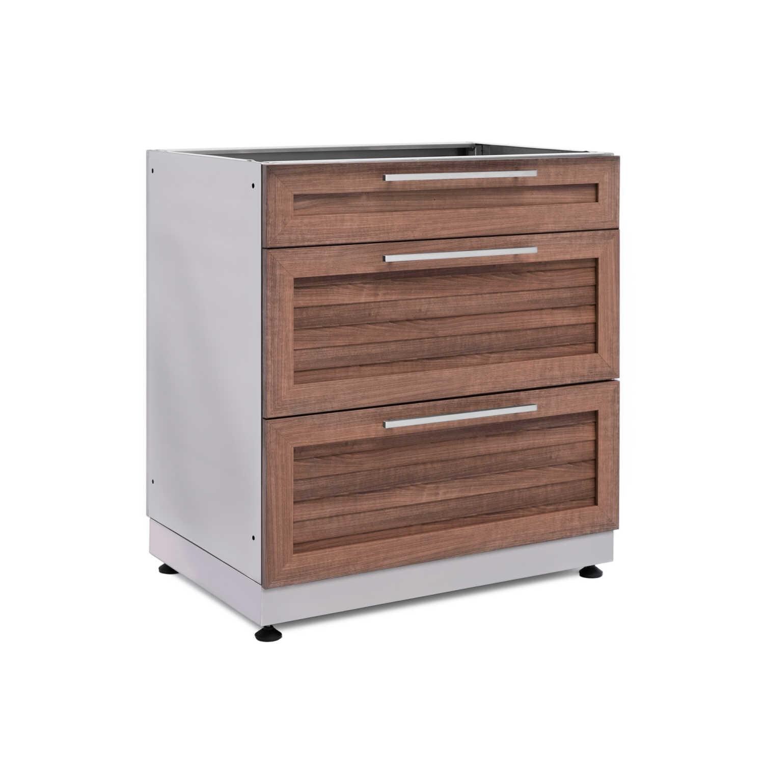 NewAge Outdoor Kitchen Stainless Steel 32-Inch Triple Drawer Cabinet In