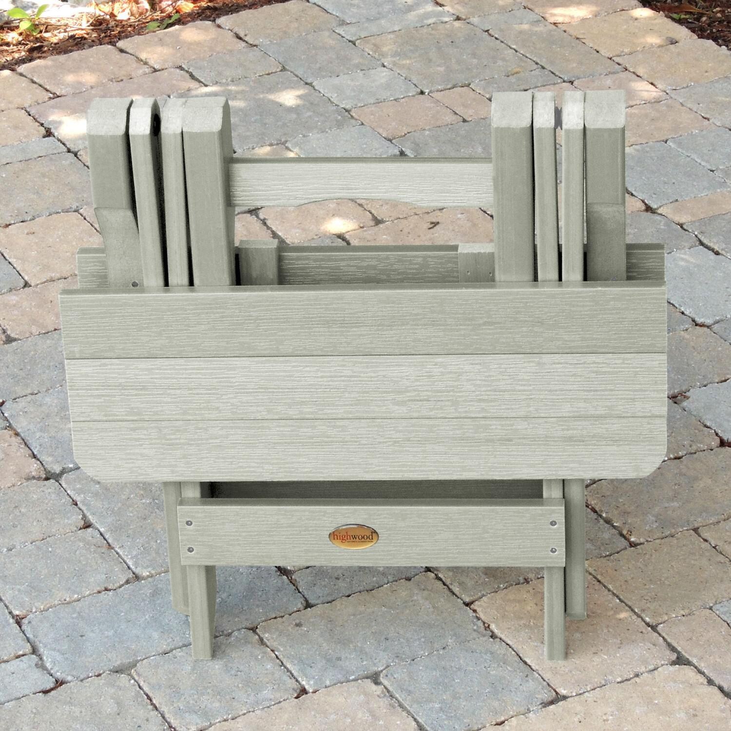 Lakeview Folding Adirondack Side Table - Eucalyptus - Folded thumbnail