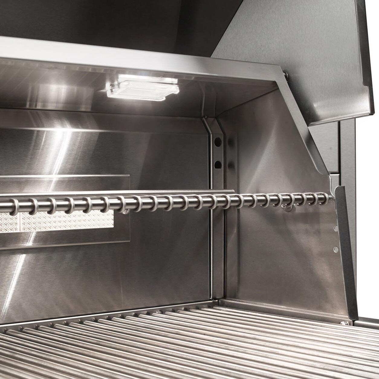 Vintage VBQ42SZG-N-2-KIT 42 Inch Natural Gas Grill with Sear Zone and Deluxe Cart - Interior Light - Detail thumbnail