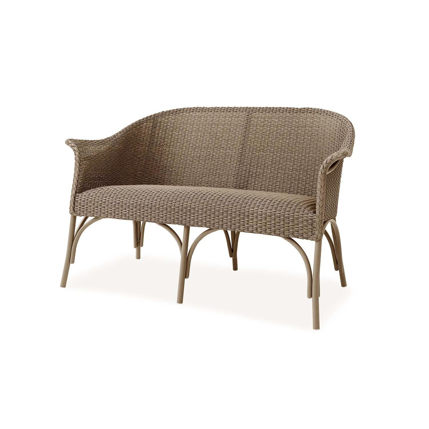 Lakeview Timeless View 4 Pc Wicker Seating Set W/Loveseat & Club Chairs in Fawn - Loveseat Left Side thumbnail