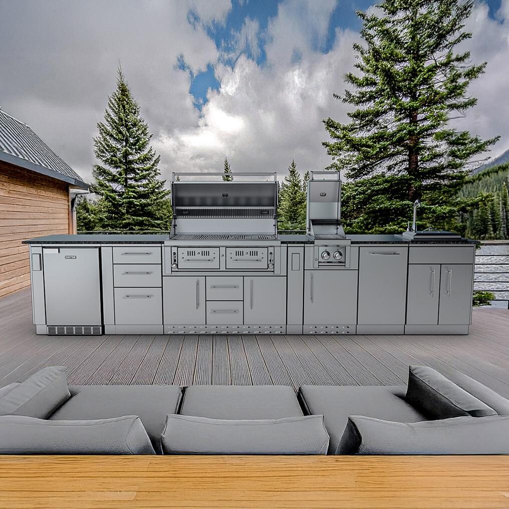 Sunstone Grills Dallas 14 Ft Outdoor Kitchen Island w/ Propane