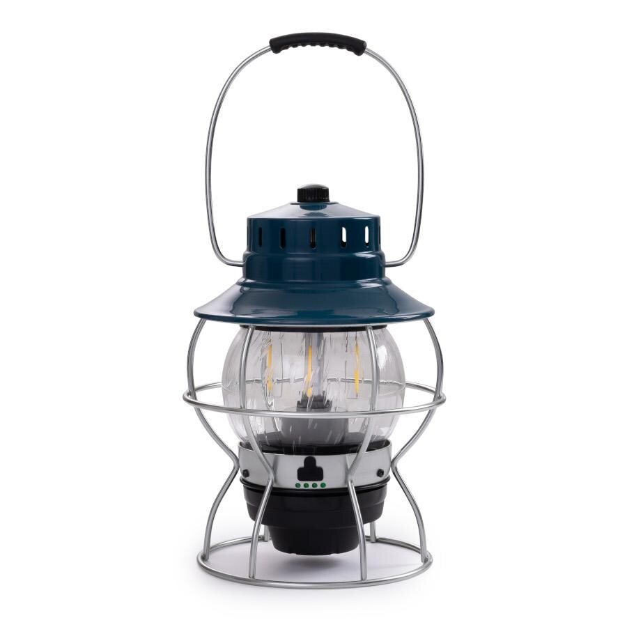 Barebones Living LIV-181 Railroad Lantern - Ocean Blue - Flame Off Rear View thumbnail