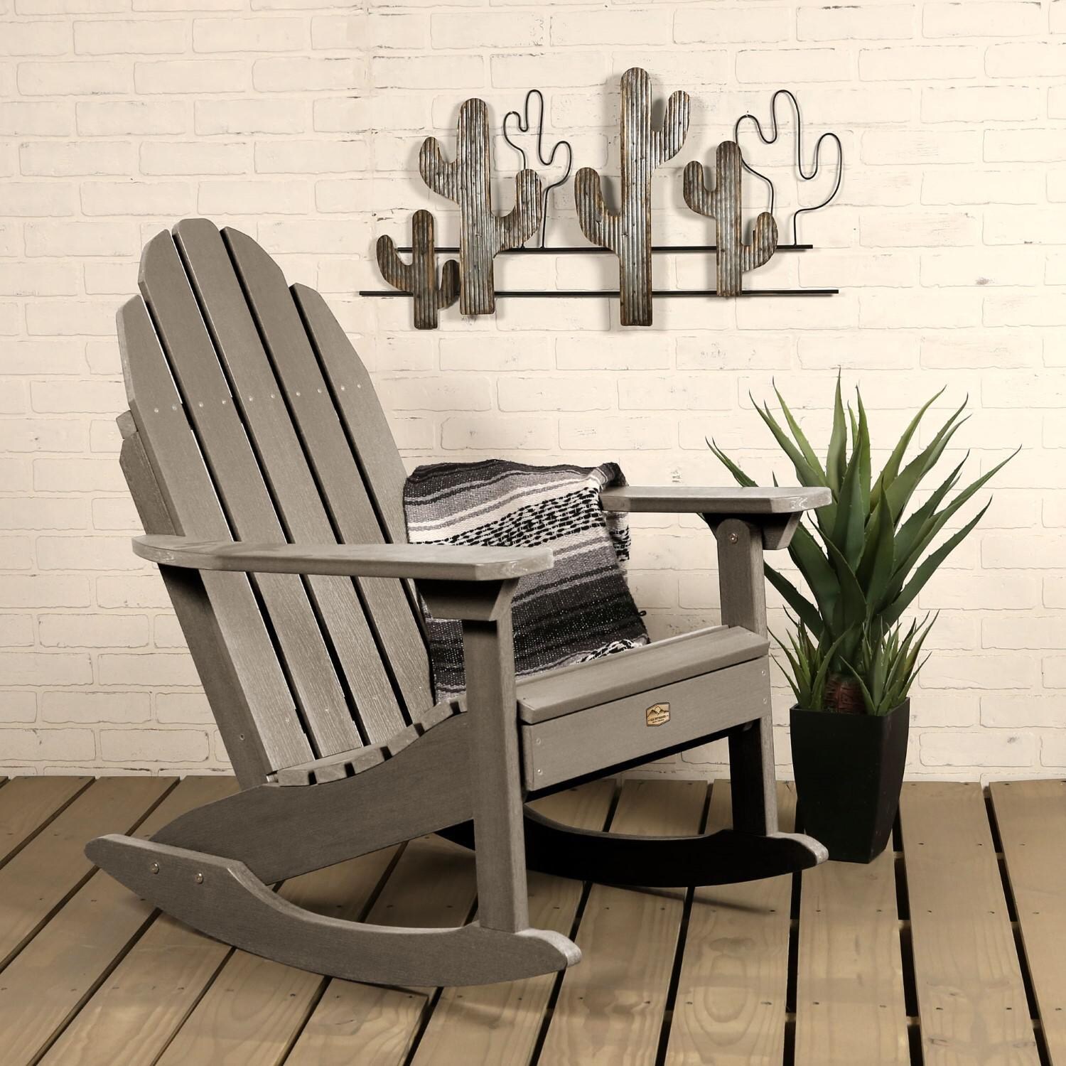 Charmville Recycled Plastic Adirondack Rocking Chair in Woodland Brown by Lakeview Outdoor Designs