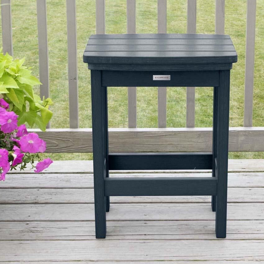 Hart Lane Polyresin Bar Stool Counter Height in Federal Blue By Lakeview Outdoor Designs - Lifestyle thumbnail