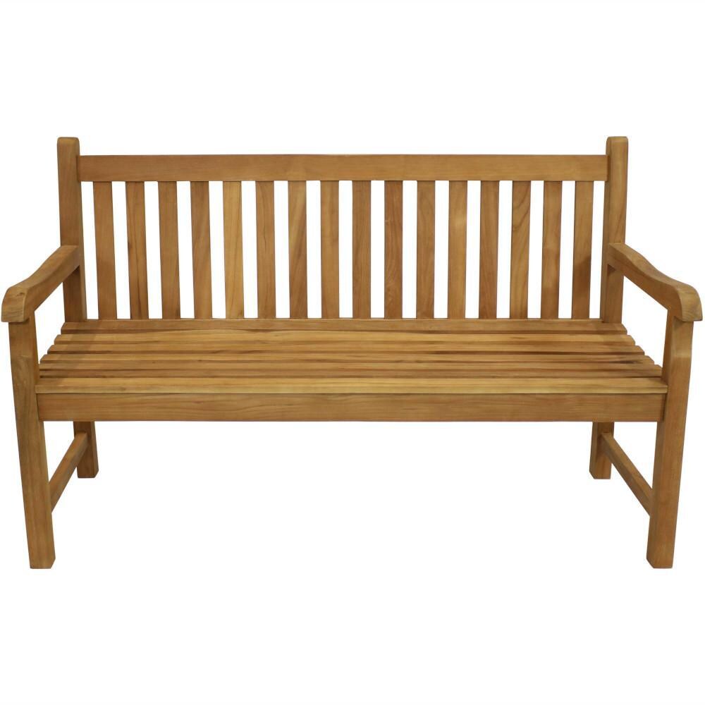 Ultimate Patio Outdoor Teak Wooden Garden Bench - Front View thumbnail
