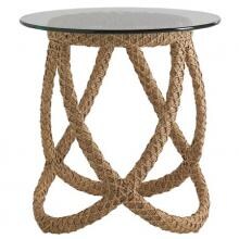 Aviano 24 Inch Round Wicker Patio End Table By Tommy Bahama