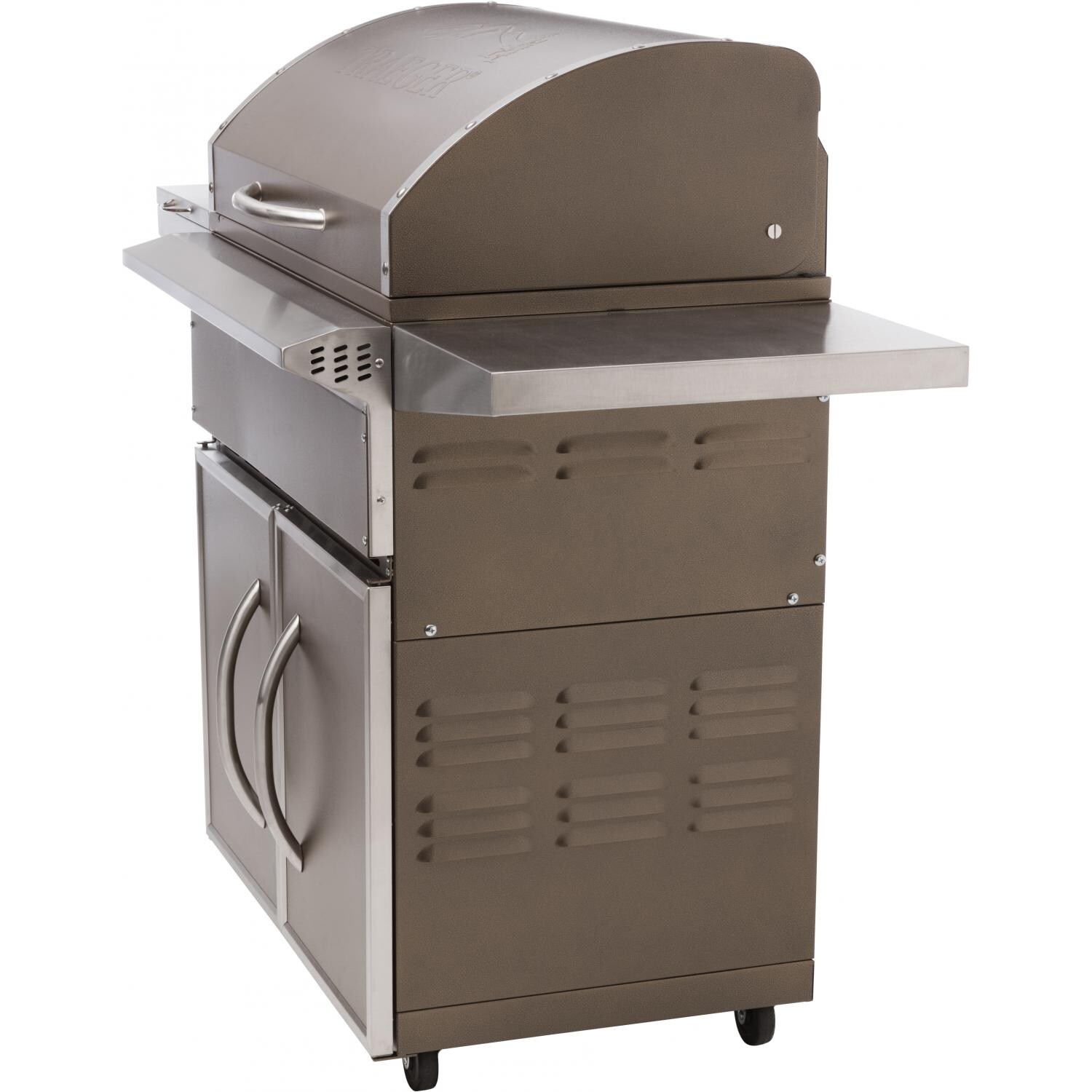 Traeger Select Elite Pellet Grill On Cart - Side View thumbnail