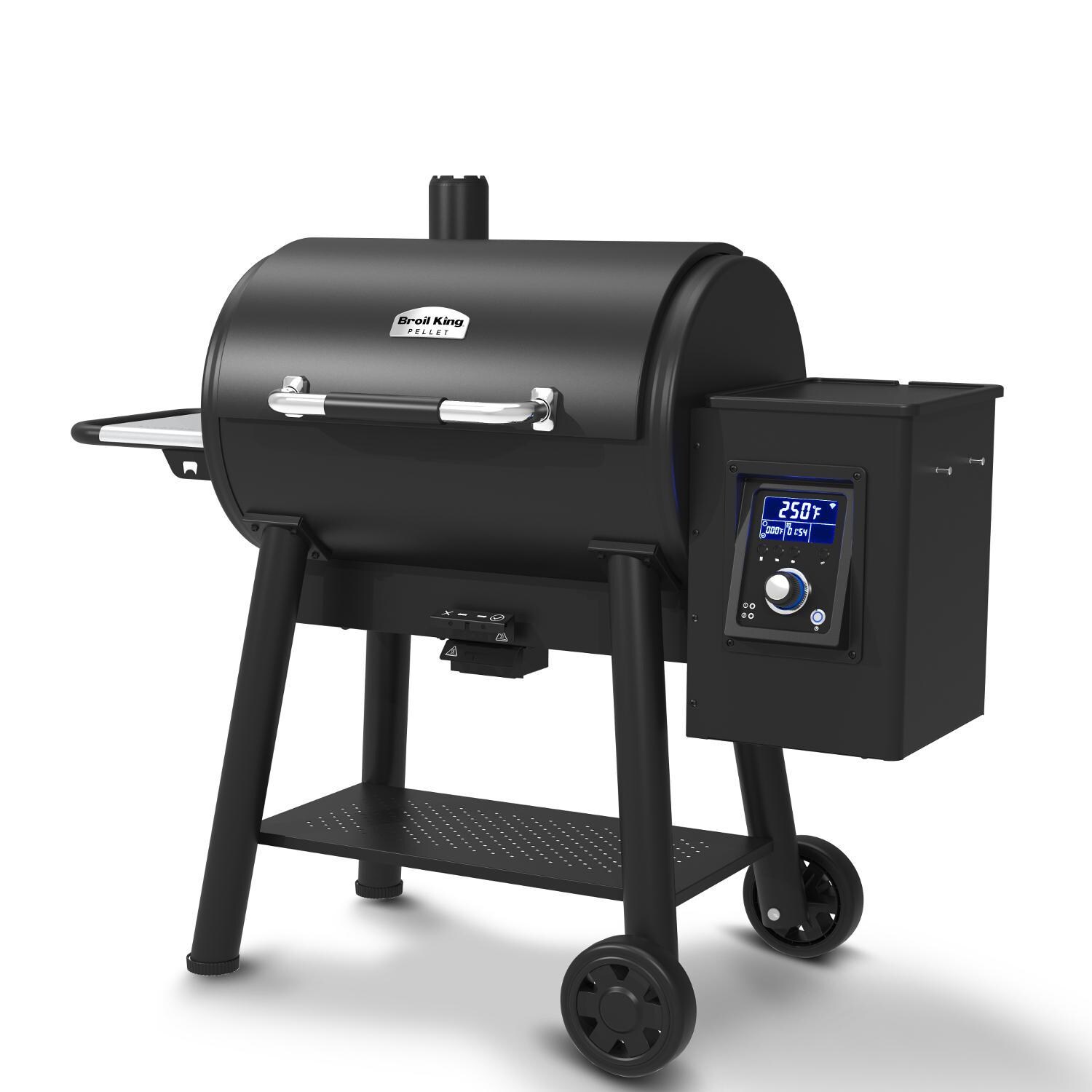 Broil King 496051 Regal 500 Wi-Fi & Bluetooth Controlled 32-in Pellet Grill - Angled Left - White Background thumbnail