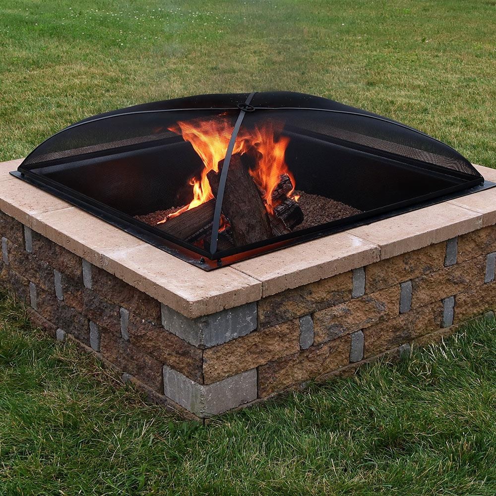 Ultimate Patio 30-Inch Square Mesh Fire Pit Spark Screen - Over the Fire Pit