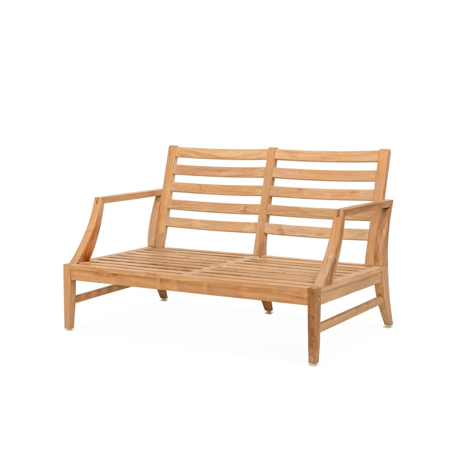 Teak + Table Charleston Loveseat in Natural - Loveseat Frame - White Background thumbnail