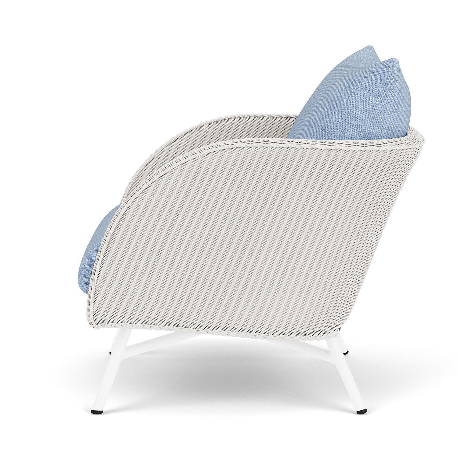 Lloyd Flanders Essence Lounge Chair W/Demo Skyway Fabric - White Finish - Side thumbnail
