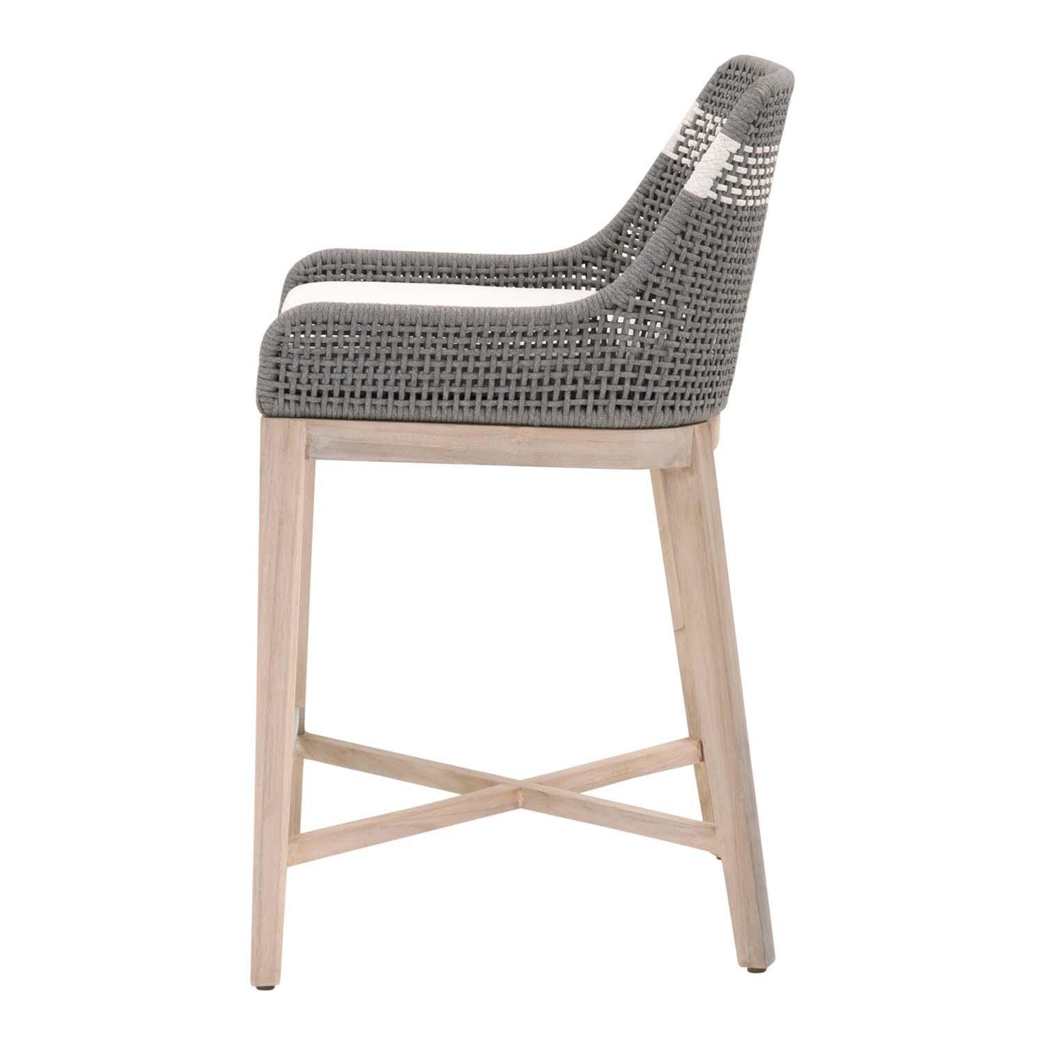 Cocoa Way Woven Rope Counter Stool in Dove By Lakeview - Side View thumbnail