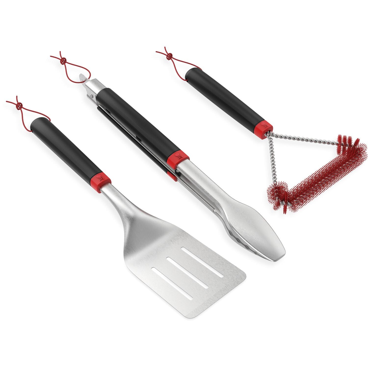 Weber 3401327 3 Pc BBQ Tool Set - Angled Left - White Background thumbnail