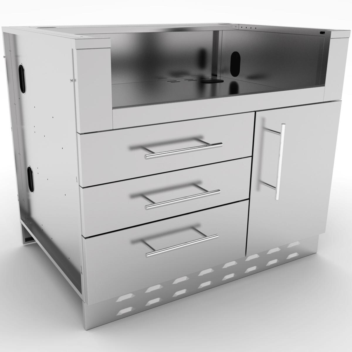 Sunstone SAC40GLPCD 40-in Outdoor Kitchen Gas Grill Cabinet - Angled Front View - White Background thumbnail