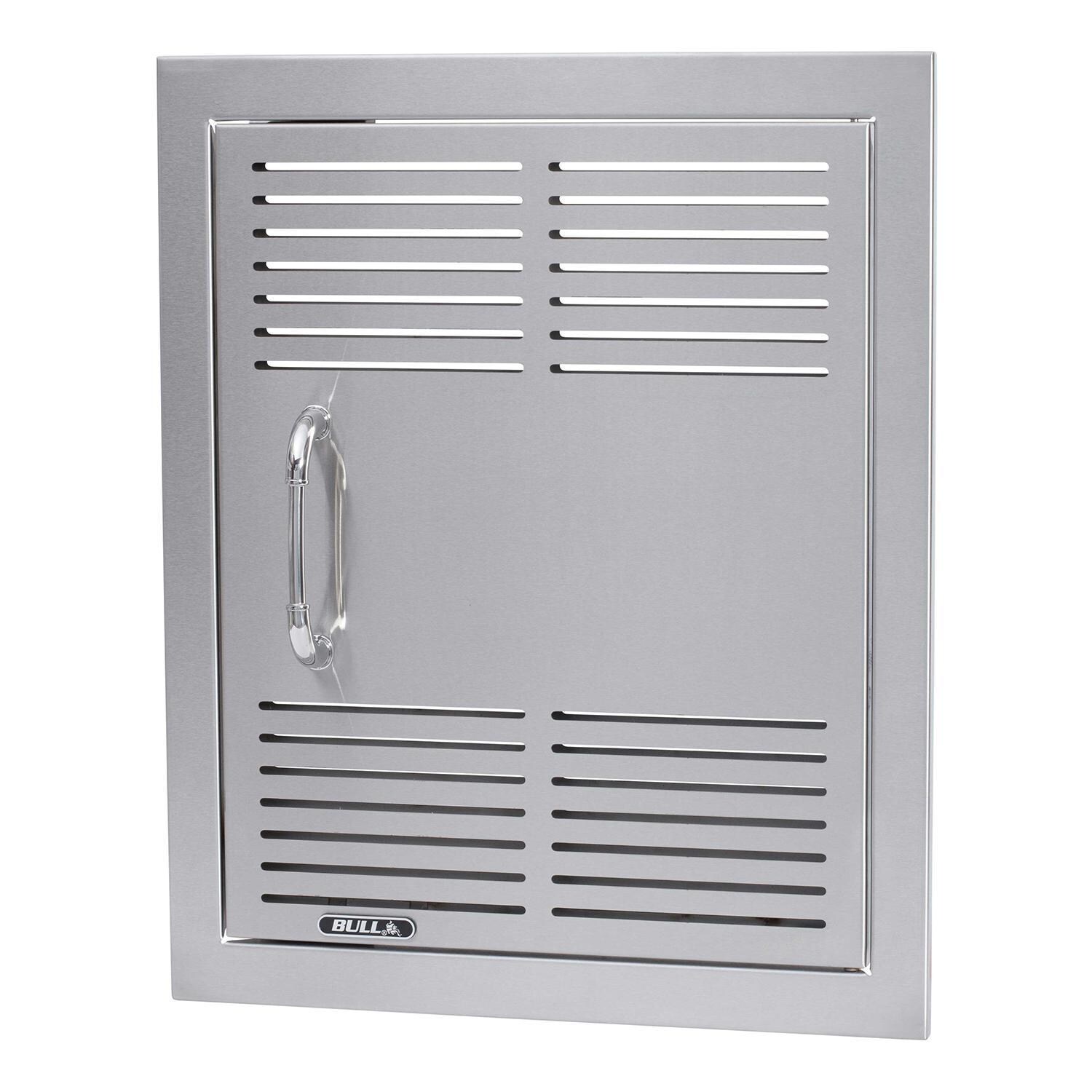 Bull 90000 18-Inch Vented Stainless Steel Single Access Door W/ Reveal - Vertical - Left Facing - White Background thumbnail