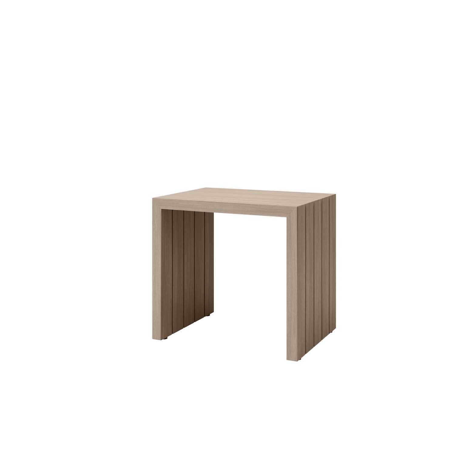 Bari 16 Inch Flax Aluminum End Table By Ebel - White Background thumbnail