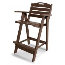 Nautical Mahogany Recycled Plastic Wood Patio Bar Stool By POLYWOOD