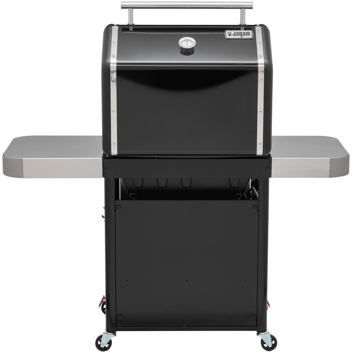 Weber GENESIS 35310001 E-325s Propane Gas Grill with Sear Burner - Black - Back Lid Open - White Background thumbnail