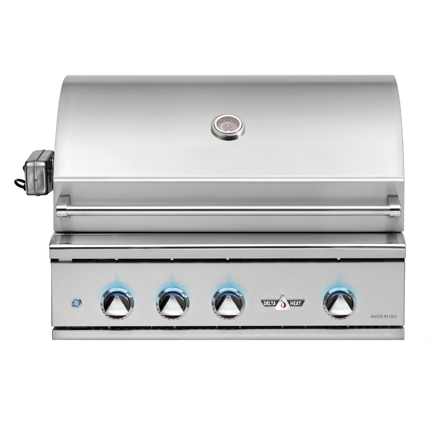 Delta Heat 32 Inch 3 Burner Built In Propane Gas Grill With Sear Zone Infrared Rotisserie Burner Dhbq32rs Dl Bbqguys