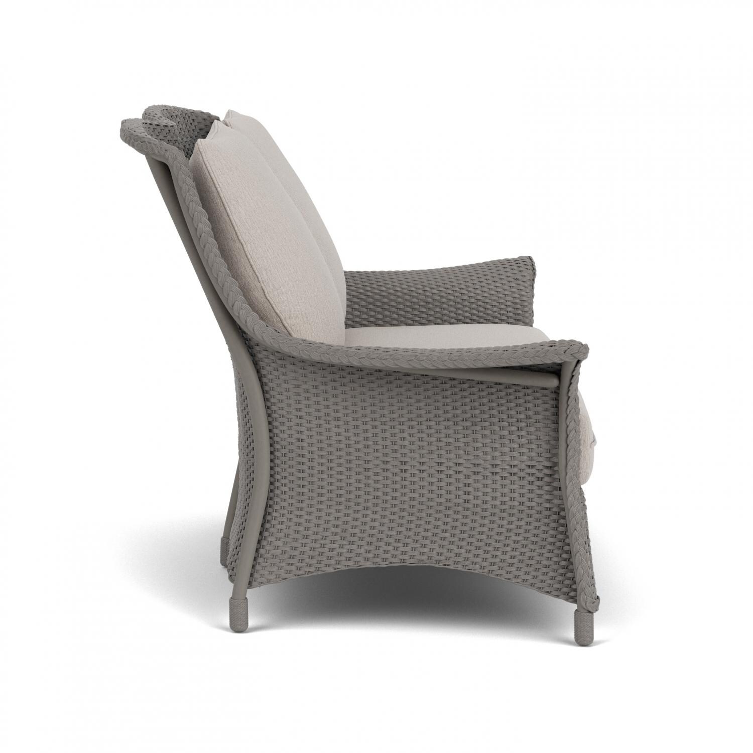 Lloyd Flanders Mandalay Loveseat in Pewter Finish with Remy Cloud fabric - Side thumbnail