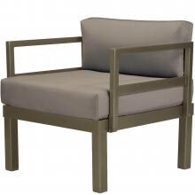 Ashbee Aluminum Patio Club Chair By Telescope Casual - Textured Beachwood/Mushroom
