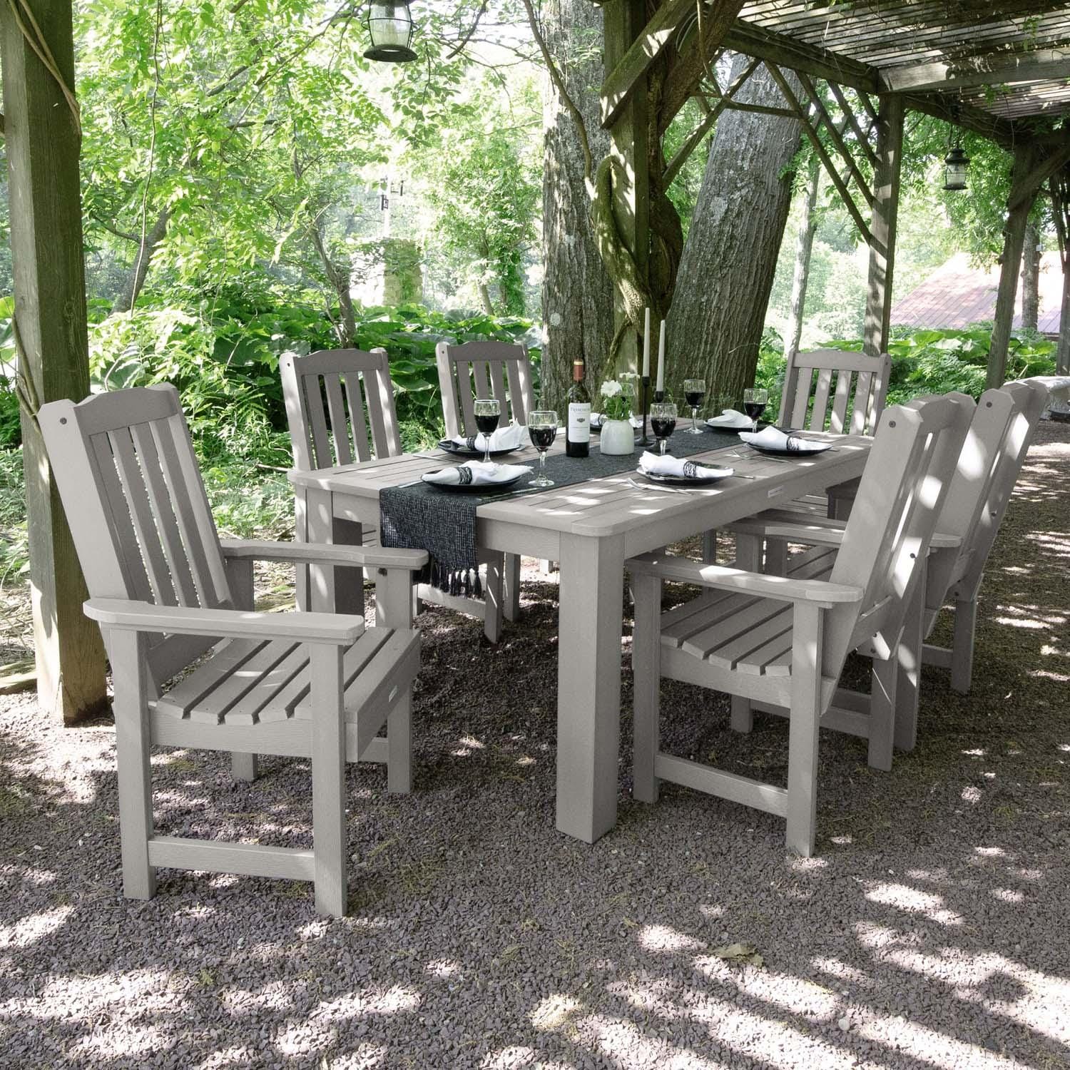Lakeview Outdoor Designs Hart Lane 7 Pc Recycled Plastic Rectangular Dining Set in Harbor Gray by - LV-ST7LH1CO4AA-HGR