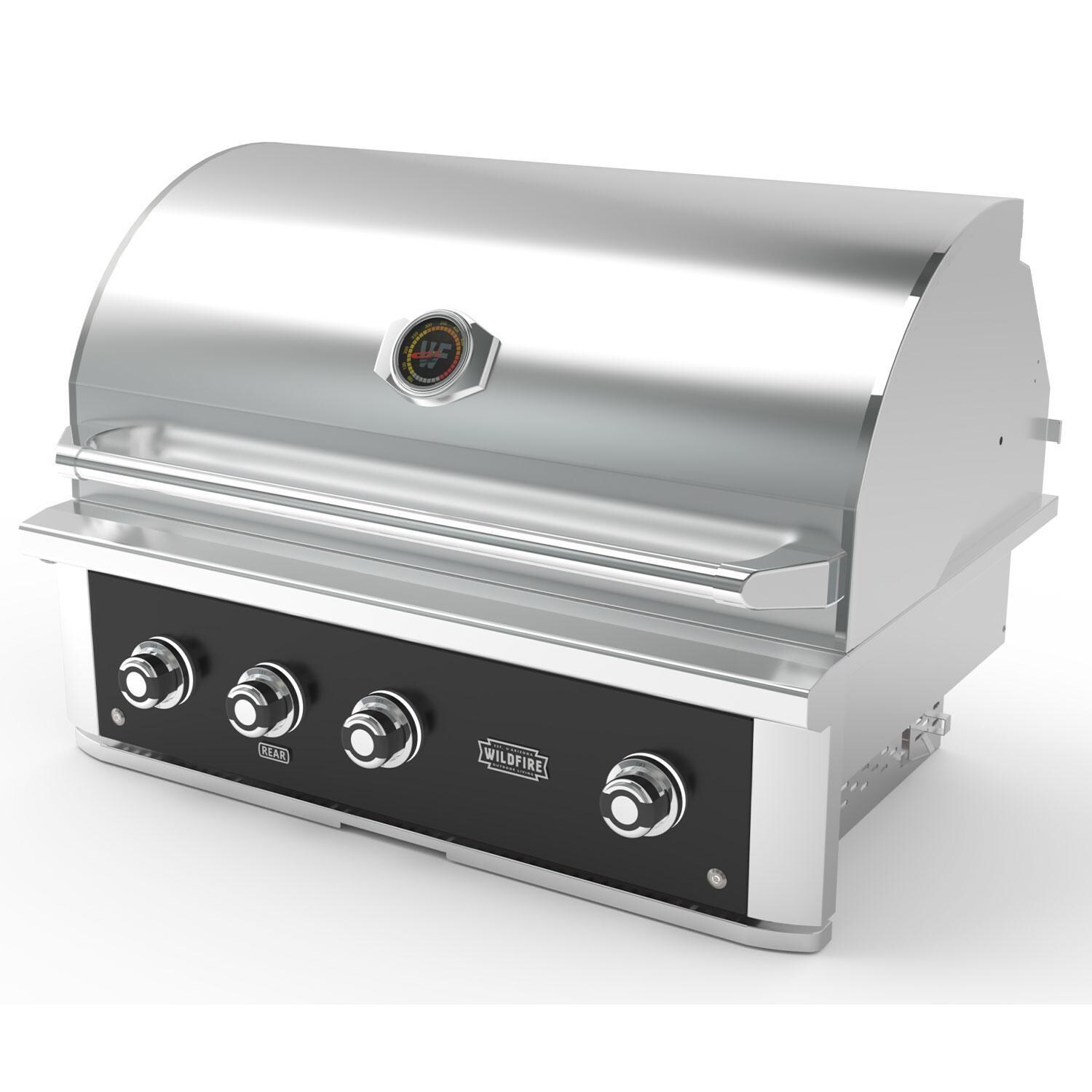 Wildfire Ranch Pro 36-in Black 304 SS Propane Grill w/ Freestanding Cart - Angled - White Background thumbnail
