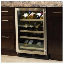Marvel High Efficiency 45 Bottle Left Hinge Single Zone Wine Cellar - Stainless Steel - ML24WSG3LS image