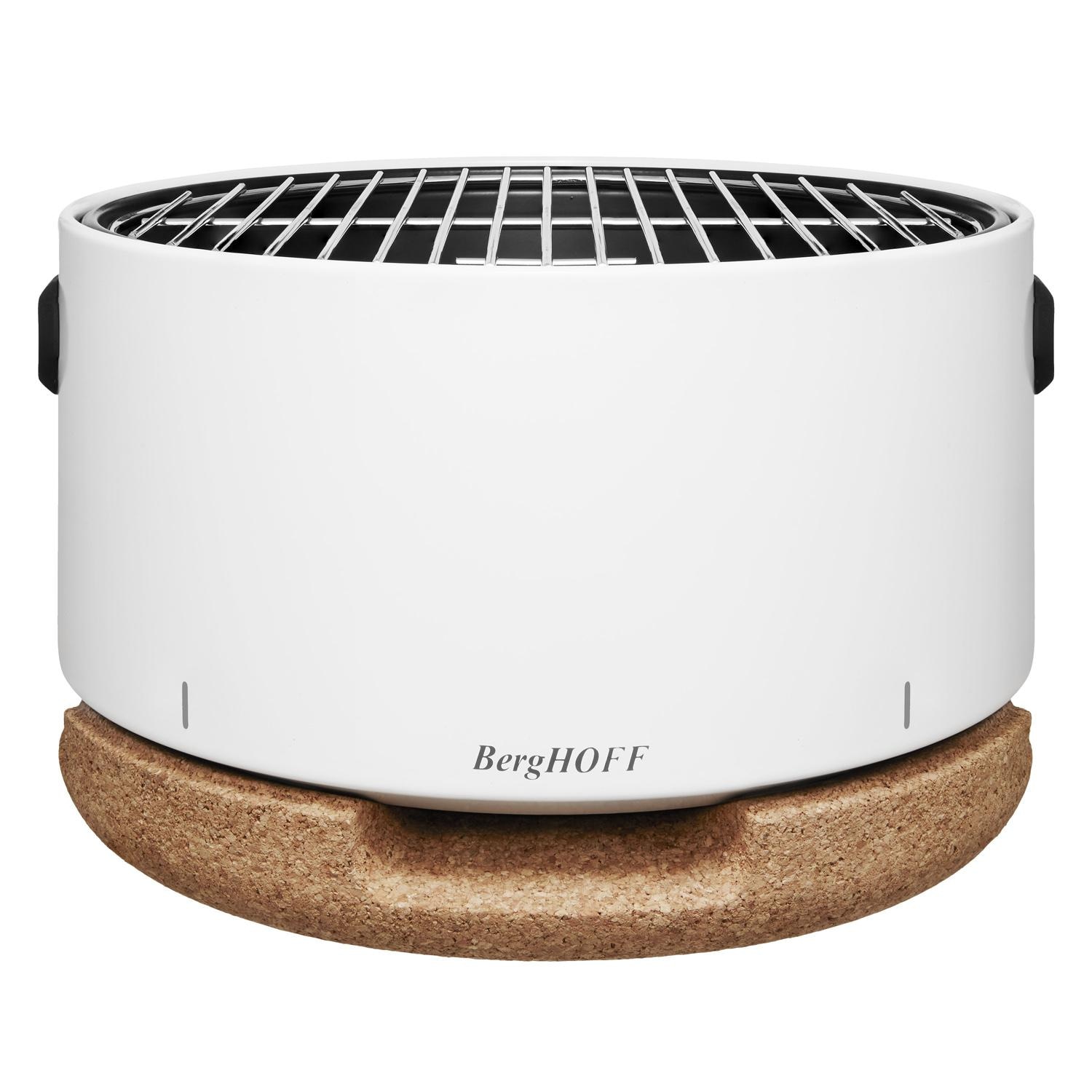 BergHOFF Leo Portable Tabletop BBQ Grill W/ Heat Resistant Base White - 2415600