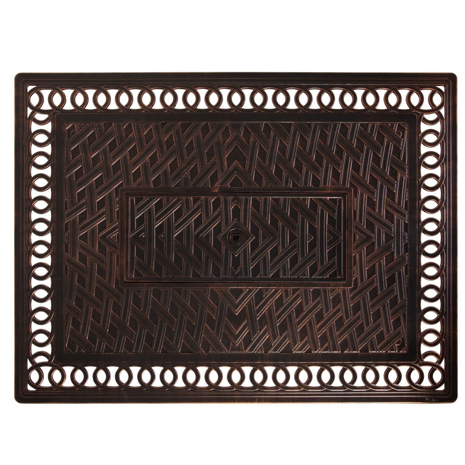 Ultimate Patio 62976-NG Lion Sands 48-Inch Rectangular Aluminum Natural Gas Fire Pit - Top View thumbnail