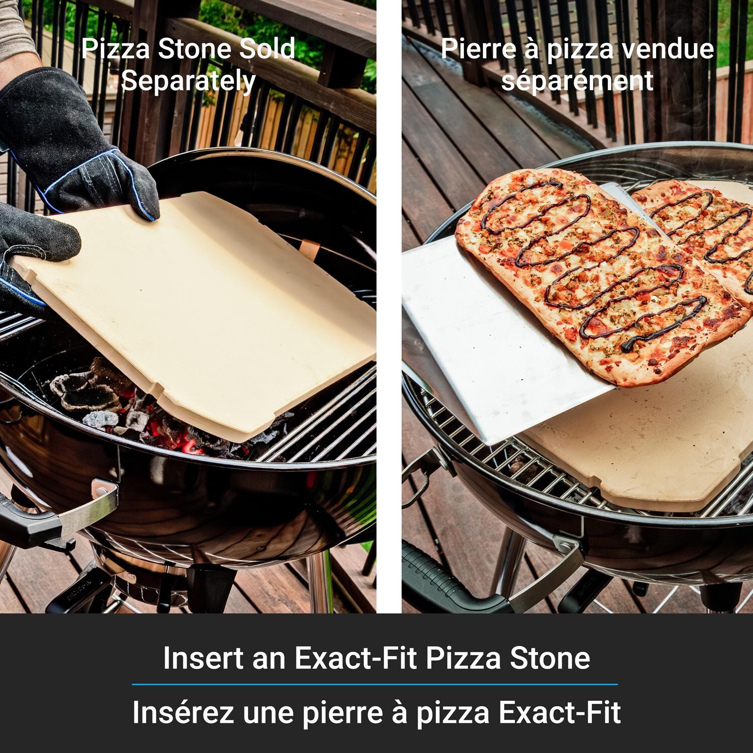 Broil King 401110B Kettle 22 1/2-in Crown Charcoal Grill - Black - Exact-Fit Pizza Stone - Detail thumbnail