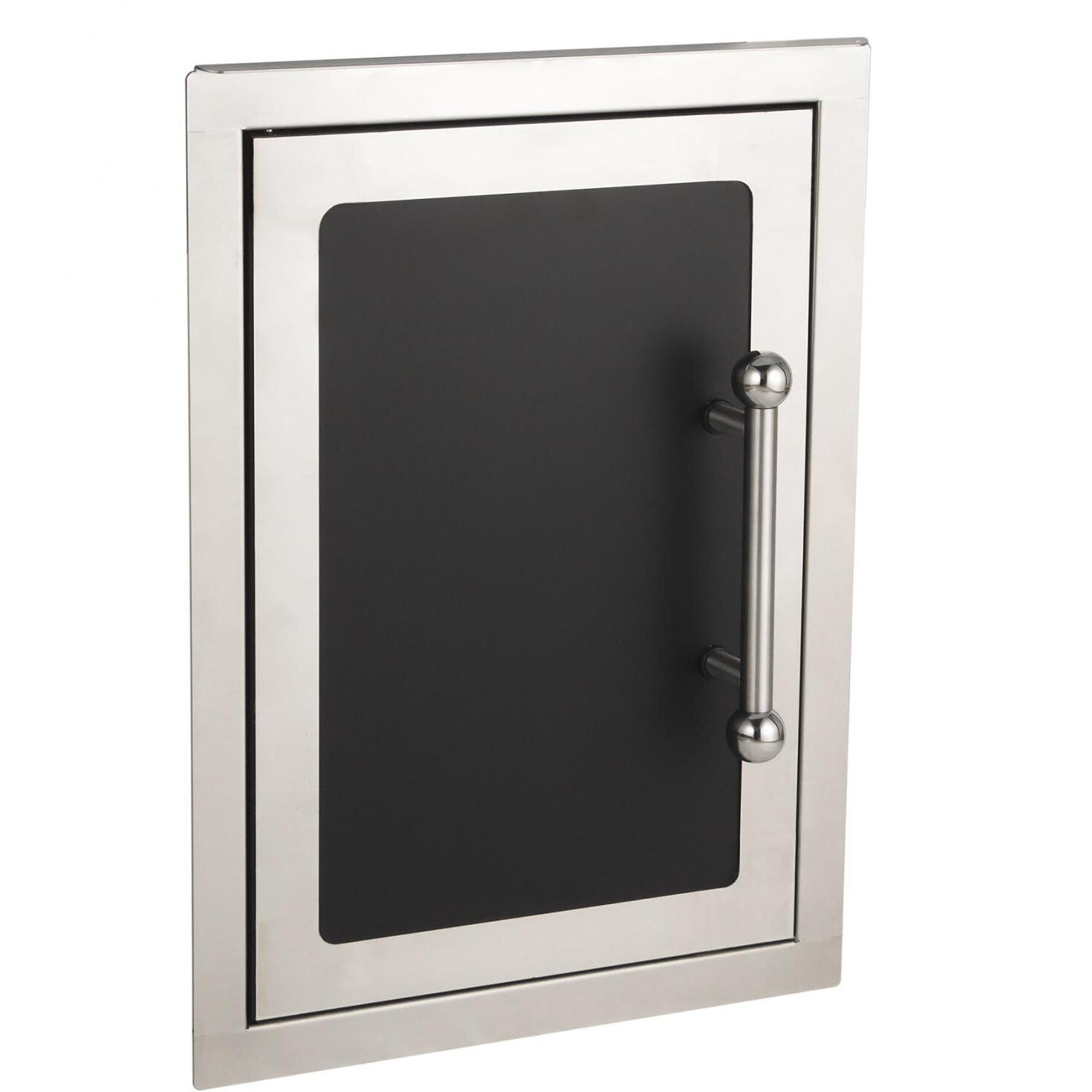 Fire Magic Echelon Black Diamond 14-Inch Left-Hinged Single Access Door - Vertical With Soft Close - 53920HSC-L