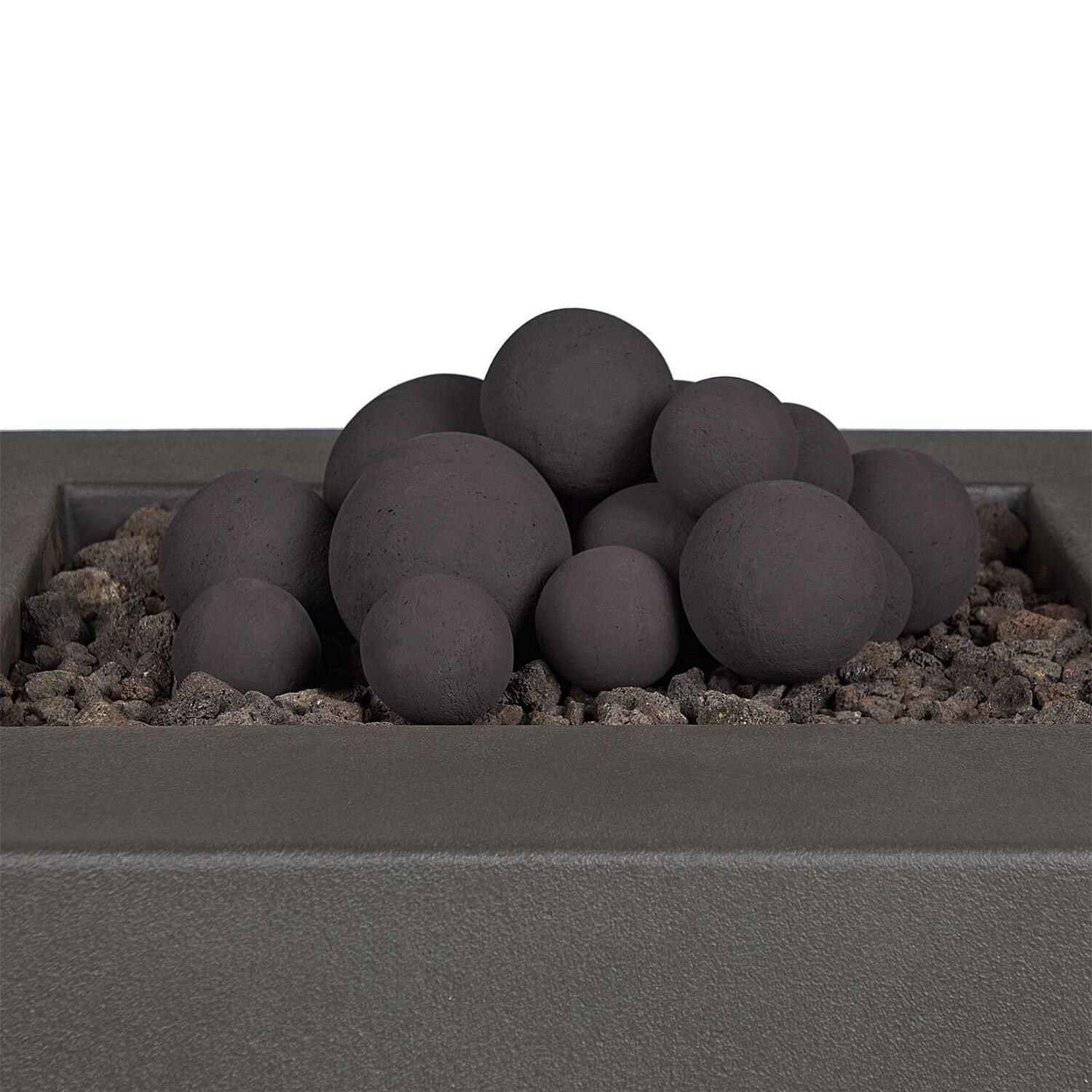 20 Pc Outdoor Fire Pit Sphere Set by Lakeview - In Fire Pit - White Background thumbnail