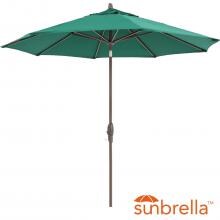 9 Ft. Octagonal Aluminum Auto Tilt Patio Umbrella W/ Crank Lift By Lakeview Outdoor Designs - Bronze Frame / Sunbrella Forest Green Canopy image