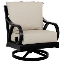 Monterey Aluminum Swivel Rocker Club Chair W/ Sunbrella Frequency Sand Cushions By Sunset West image