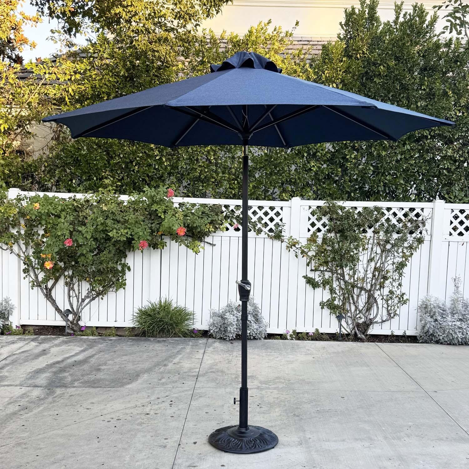 Darlee 9 Ft. Aluminum Auto Tilt Patio Market Umbrella - Navy