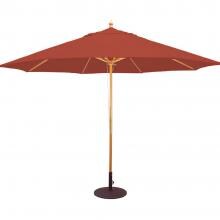 Galtech 11 Ft. Octagonal Hardwood Patio Market Umbrella W/ Pulley - Light Wood W/ Sunbrella Canvas Henna Canopy