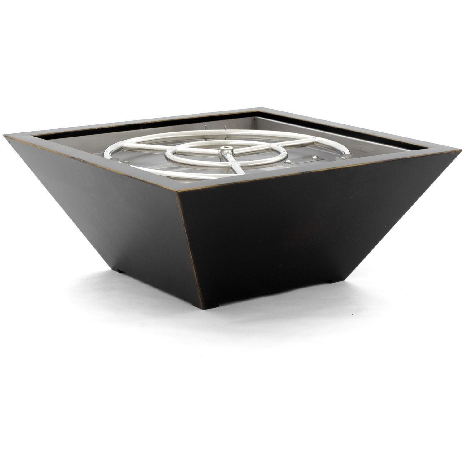 BBQGuys Signature Series Westfalen 24-Inch Square High-Rise Natural Gas Fire Bowl - Oil Rubbed Bronze thumbnail
