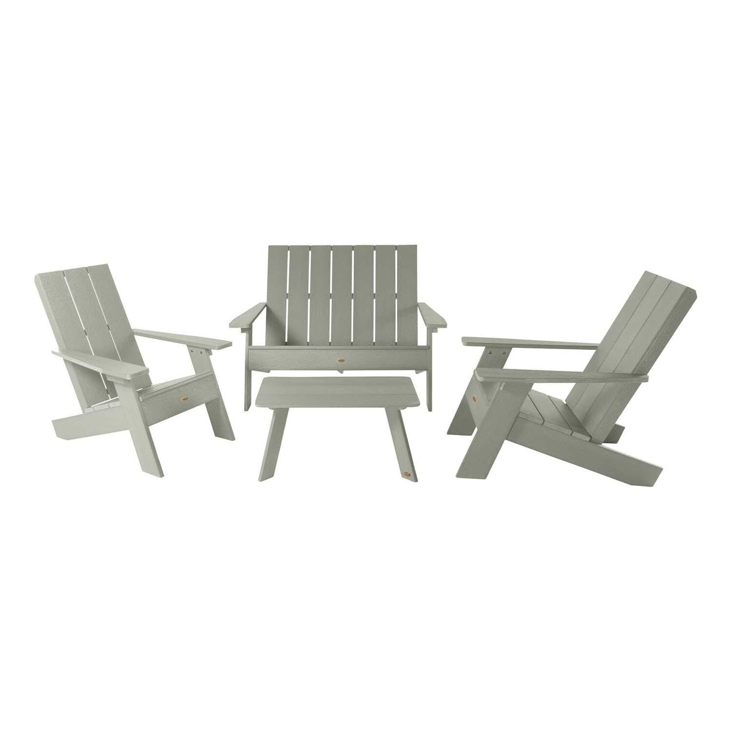 Classical Cove 4 Pc Set Polyresin Seating Set in Eucalyptus By Lakeview Outdoor Designs - White Background thumbnail