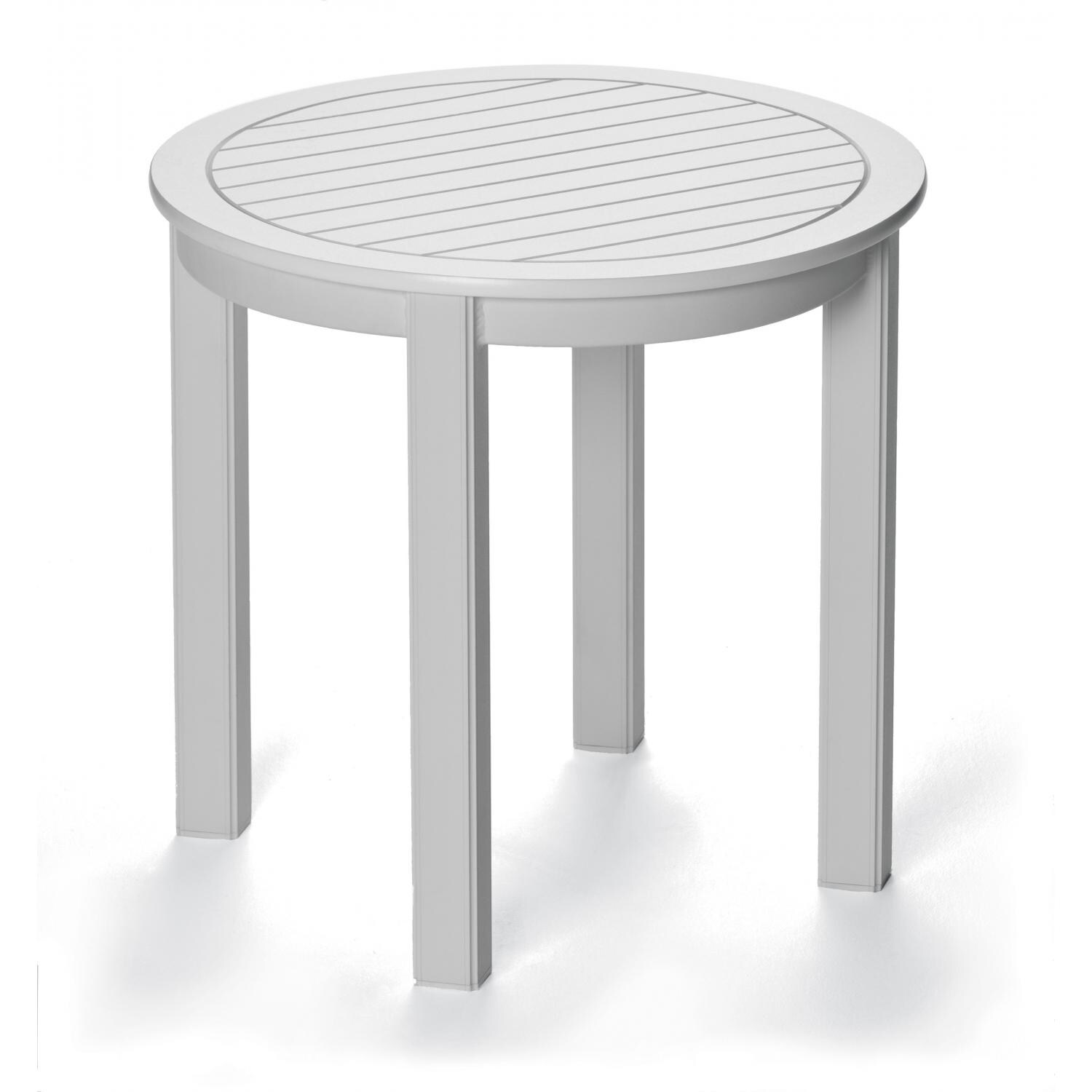 21 Inch Round MGP End Table in Textured Snow by Telescope Casual