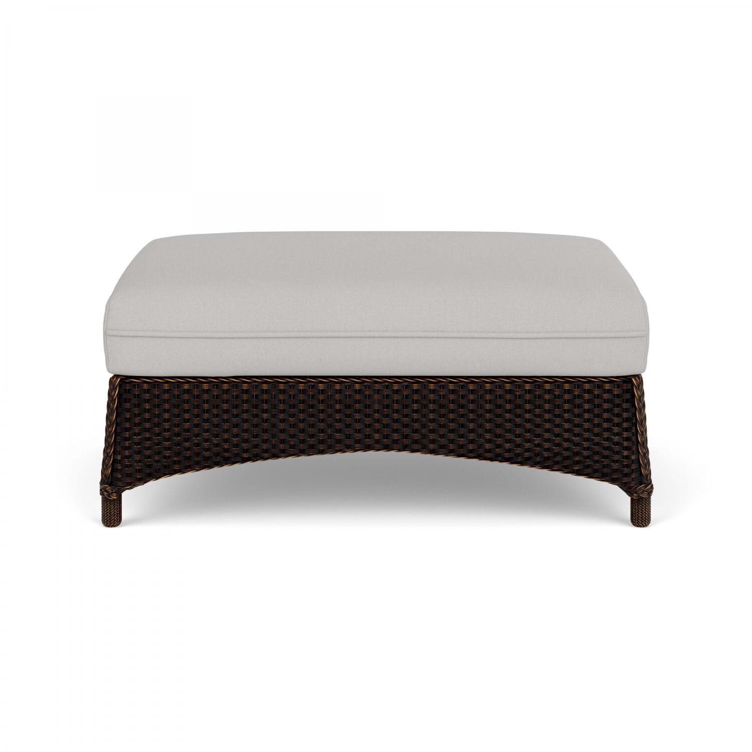 Lloyd Flanders Mandalay Large Ottoman in Mink Finish with Tundra Dove fabric thumbnail
