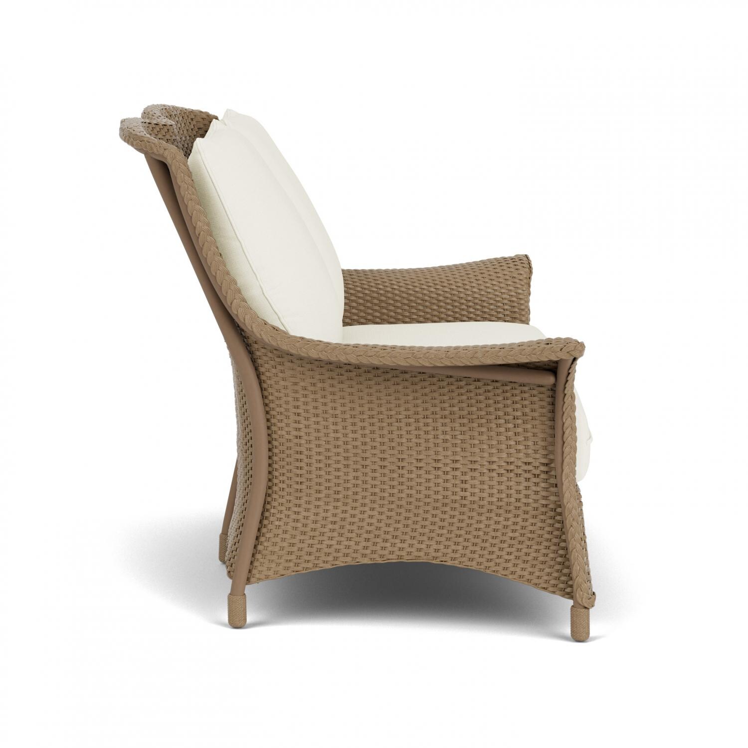 Lloyd Flanders Mandalay Loveseat in Fawn Finish with Sailcloth Salt fabric - Side thumbnail