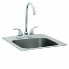 Bull 15-Inch Outdoor Rated Single Bowl Stainless Steel Sink W/ Hot/Cold Faucet - 12389 image