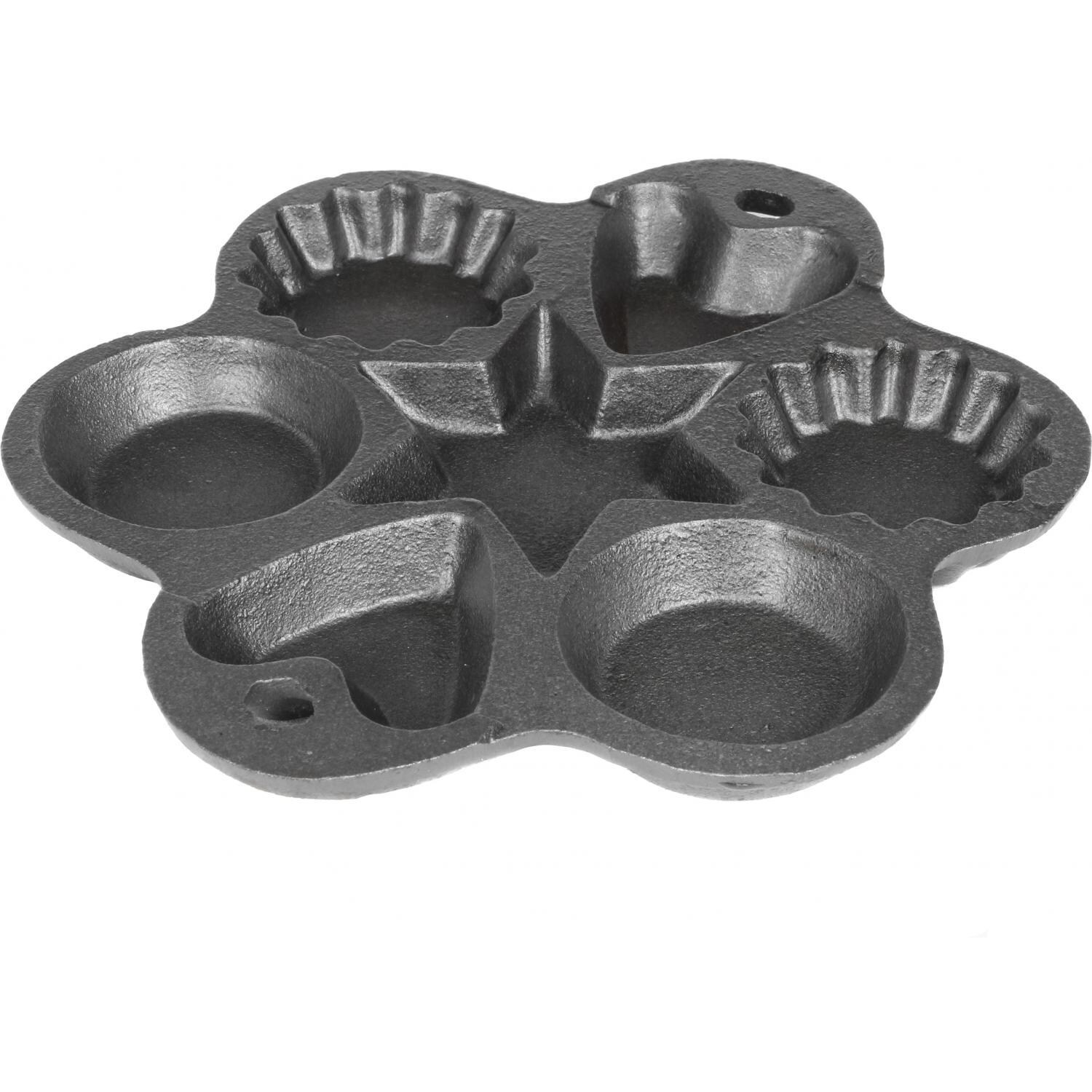 Cajun Classic 8-Inch Unseasoned Cast Iron Muffin Pan With Shape Molds - GL10492A